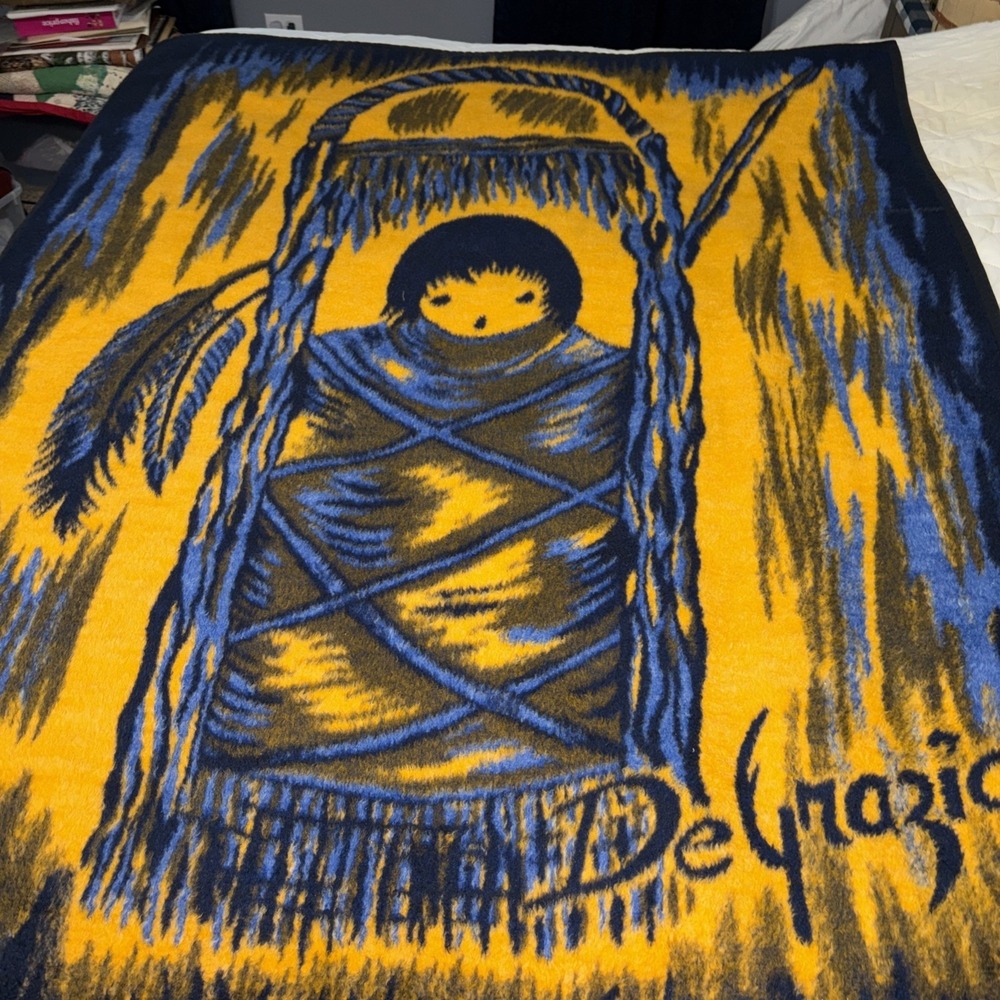 Fleece Blanket Native American Art By Ted De Grazia 70" X 57"